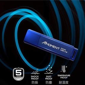 img 1 attached to 🔵Флэш-накопитель Mmoment MU37 32 ГБ USB 3.0, накопитель данных с скоростью чтения до 90 МБ/с, защитный колпачок, современный матовый синий цвет (32 ГБ)