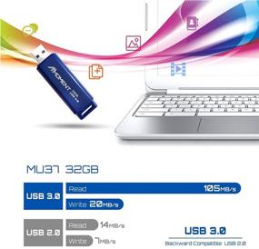 img 3 attached to 🔵Флэш-накопитель Mmoment MU37 32 ГБ USB 3.0, накопитель данных с скоростью чтения до 90 МБ/с, защитный колпачок, современный матовый синий цвет (32 ГБ)