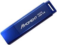 🔵флэш-накопитель mmoment mu37 32 гб usb 3.0, накопитель данных с скоростью чтения до 90 мб/с, защитный колпачок, современный матовый синий цвет (32 гб) логотип