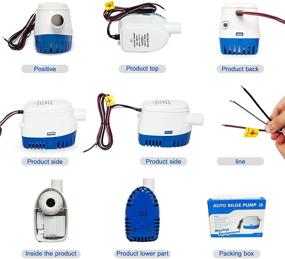 img 1 attached to 12V 1100GPH Submersible Boat Bilge Water Pump with Auto Float Switch - Automatic Bilge Pump for Boats