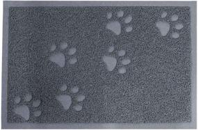 img 4 attached to 🐱 Darkyazi Cat Litter Box Mat: Non-Slip, Scatter Control, Easy Clean, Water Resistant, Paw-Friendly (Grey, 23.5" x 15.75")