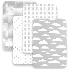 img 2 attached to Premium Pack n Play Sheets - 4 Pack of Super Soft Jersey Knit Cotton - 🛏️ Portable Playpen Fitted Play Yard Sheets - Ideal for Boy & Girl - Mini Crib Sheet Included