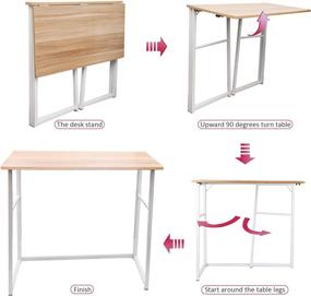 img 2 attached to Portable Folding Desk with No-Assembly Writing Surface – Ideal Space-Saving Desk for Small Offices