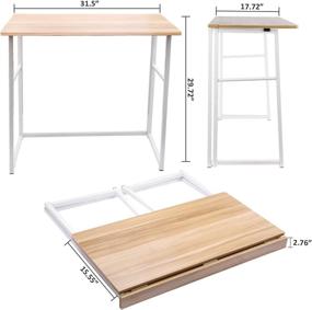 img 1 attached to Portable Folding Desk with No-Assembly Writing Surface – Ideal Space-Saving Desk for Small Offices