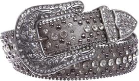 img 2 attached to Rhinestone Metal Circle Studded Leather Women's Accessories