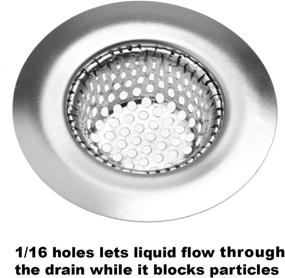 img 1 attached to 🚿 Premium 4 Pack - Stainless Steel Bathroom Sink Strainers and Stopper Plug Combo - Fits Standard Bathroom, Utility, Slop, Lavatory, and RV Sinks