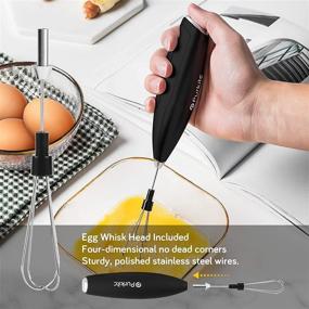 img 1 attached to 🥛 Milk Frother Handheld Detachable w/ Egg-beating Head, Support Stand - Electric Milk Coffee High Powered Low Noise Drink Mixer - Ideal for Coffee, Cappuccino, Matcha, Hot Chocolate