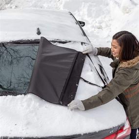 img 1 attached to FrostGuard Sedan Weather-Resistant Rear Window Snow Cover & Frost Blocker