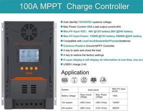 img 3 attached to Высокопроизводительный солнечный контроллер заряда Temank 100A MPPT: 12V / 24V DC Auto, Max 96V, 1300W / 2600W Входной регулятор солнечной панели для гелевого герметичного аккумулятора и настройки таймера нагрузки