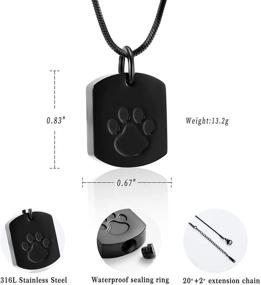 img 3 attached to 🐾 Pet Cremation Jewelry Urn Necklace for Ashes - Paw Print Memorial Ash Jewelry, Keepsake Pendant for Cat/Dog Ashes with Filling Kit - Minicremation