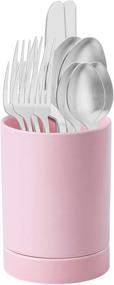 img 4 attached to 🍽️ Bruntmor Kitchen Utensil Holder: Stylish Matte Glazed Ceramic Crock for Countertop Organization, Pink