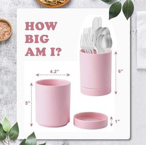 img 1 attached to 🍽️ Bruntmor Kitchen Utensil Holder: Stylish Matte Glazed Ceramic Crock for Countertop Organization, Pink