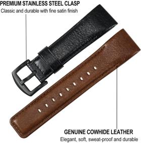 img 1 attached to 📿 TRUMiRR Double Color Leather Watch Band - Compatible with Garmin Fenix 6X / 6X Pro / 6X Sapphire / 5X / 5X Plus - 26 QuickFit Watchband for Fenix 3, 3 HR, Descent Mk1, Mk2, Mk2i, Enduro