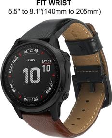 img 3 attached to 📿 TRUMiRR Double Color Leather Watch Band - Compatible with Garmin Fenix 6X / 6X Pro / 6X Sapphire / 5X / 5X Plus - 26 QuickFit Watchband for Fenix 3, 3 HR, Descent Mk1, Mk2, Mk2i, Enduro