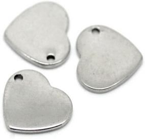 img 3 attached to ✨ VALYRIA 50pcs Polished Silver Stainless Steel Heart Charm Tags - Stamping Pendant 11mm x 10mm (3/8” x 3/8”)