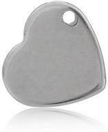 ✨ valyria 50pcs polished silver stainless steel heart charm tags - stamping pendant 11mm x 10mm (3/8” x 3/8”) logo