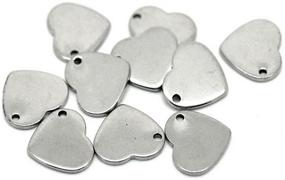 img 2 attached to ✨ VALYRIA 50pcs Polished Silver Stainless Steel Heart Charm Tags - Stamping Pendant 11mm x 10mm (3/8” x 3/8”)