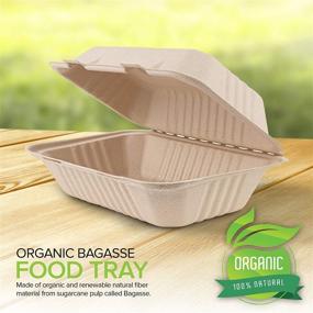 img 1 attached to Biodegradable Clamshell Containers: Eco-friendly & Microwave Safe