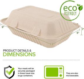 img 2 attached to Biodegradable Clamshell Containers: Eco-friendly & Microwave Safe