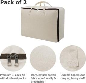 img 1 attached to 👜 I Will Design Breathable Canvas Soft Storage Bag with Handles, Beige, 2pcs