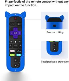 img 3 attached to 📱 Roku Ultra 2018 Remote Silicone Cover Case: Shockproof Skin Sleeve with Glow in The Dark Feature, Wrist Strap, and Remote Compatibility