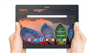 lenovo tab 10 - планшетный компьютер на android с диагональю 10 дюймов, процессор snapdragon 210, 2 гб оперативной памяти, 16 гб встроенной памяти, цвета графитный черный логотип