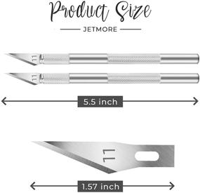 img 3 attached to 🔪 Craft Knife 72-PACK: Precision Steel Hobby Knife Set with 2 Handles, 70pcs #11 Hobby Knife Blades, and Storage Case - Perfect for DIY, Artwork, Cutting, Carving by Jetmore