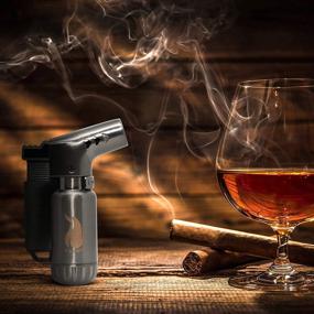 img 2 attached to 🔥 Karsim Torch Lighter: Refillable Butane Torch for BBQ, Cigars & More - Heavy Duty Zinc Alloy Material - Windproof Jet Flame - Ideal for Grill, BBQ, and Lighting Cigarettes