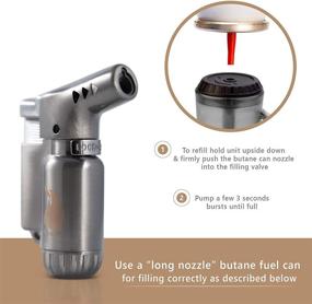 img 1 attached to 🔥 Karsim Torch Lighter: Refillable Butane Torch for BBQ, Cigars & More - Heavy Duty Zinc Alloy Material - Windproof Jet Flame - Ideal for Grill, BBQ, and Lighting Cigarettes