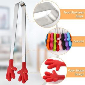 img 3 attached to 🔥 Silicone Mini Tongs Set - 8PCS Kitchen Cooking Tongs, Shindel Kids Tongs, Essential Kitchen Gadgets