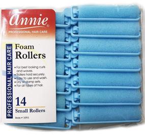 img 3 attached to 💆 Annie Salon Style Small Foam Hair Rollers - Blue 5/8" - Set of 14 - Heatless Curling Tools for Soft, Beautiful Hair