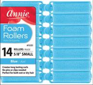 💆 annie salon style small foam hair rollers - blue 5/8" - set of 14 - heatless curling tools for soft, beautiful hair logo