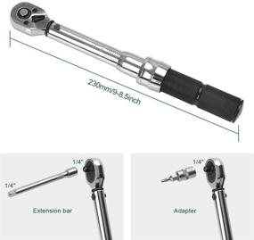 img 2 attached to 🚴 POWERAXIS Bike Torque Wrenches Set - 1/4" Drive Dual-Direction Click Torque Wrench (20~200 in-lb/2.00~20.00 Nm)