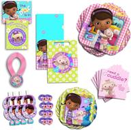 complete disney doc mcstuffins party supplies set - birthday party favors, plates, napkins, and more! logo