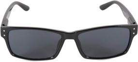 img 3 attached to 🕶️ UV400 Sun Reader Glasses with Case - Scratch Resistant, Smoke Lens, Spring Hinges - Unisex, Black (3.0x Magnification) - Inner Vision