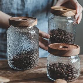 img 3 attached to 🏺 Airtight Food Jars with Bamboo Lid - Glass Storage Jar for Tea, Coffee Bean, Sugar, Candy, Cookie, Spice - Ideal Cereal Dispenser - (700ml/24ounce)