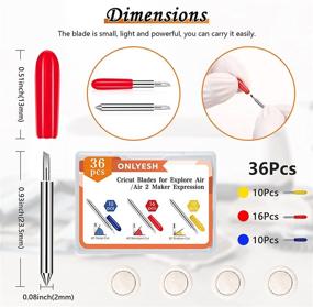 img 1 attached to 🔪 Ножи Cricut: 36 шт для Explore Air 2 и Maker, замена винила и ткани 30/45/60 градусов - аксессуары Maker