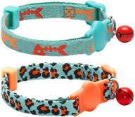 🐱 stylish blueberry pet breakaway cat collars with 10+ patterns, reflective options for safety logo