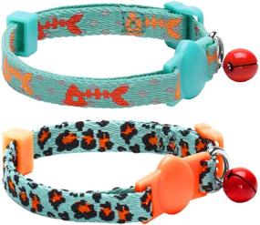 img 4 attached to 🐱 Stylish Blueberry Pet Breakaway Cat Collars with 10+ Patterns, Reflective Options for Safety