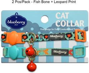 img 2 attached to 🐱 Stylish Blueberry Pet Breakaway Cat Collars with 10+ Patterns, Reflective Options for Safety