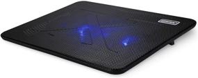 img 4 attached to 🔥 Coolertek Portable Laptop Cooling Pad Stand with 2 Blue LED Fans - Slim, Quiet, USB Powered - Adjustable Angled Design - Fits 11-14 Inch Notebooks