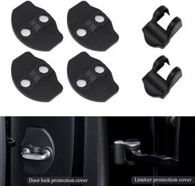 img 4 attached to Farmogo Tesla Model 3 Model Y Door Lock Protector Cover Door Stopper Latch Cover - Enhanced Set of 6 Tesla Model 3 Accessories