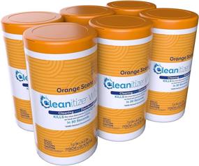 img 4 attached to 🍊 Cleanitize Disinfectant Wipes - Bundle, 6 Canisters of 75ct Each, Citrus Scent, One-Step Cleaning and Disinfecting