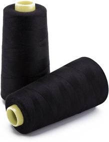 img 3 attached to Black Polyester Sewing Thread Spools - 3000 Yards/1 Spool of Yarn, 40/2 All-Purpose Connecting Threads for Sewing Machine and Hand Repair Works by RCL