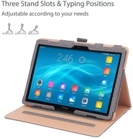 img 1 attached to 📱 ProCase Lenovo Tab P10/M10/M10 HD 10.1 Case - Grey: Leather Protective Stand Folio Cover for Lenovo Tab P10/M10 Tablets