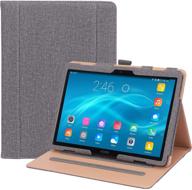 📱 procase lenovo tab p10/m10/m10 hd 10.1 case - grey: leather protective stand folio cover for lenovo tab p10/m10 tablets logo