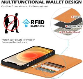 img 2 attached to 📱 SHIELDON Genuine Leather Wallet Case for iPhone 13 Pro Max 5G (6.7-inch 2021), Magnetic Kickstand, Card Slots, Shockproof Protection Cover - Brown