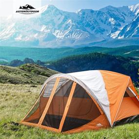 img 2 attached to 🏕️ AsterOutdoor Camping Dome Tent 6 Person: Screen Room, Rain Fly, Large Porch