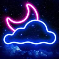 🌙 jtlmeen neon sign with cloud and moon design - usb/battery powered led neon light for bedroom aesthetic, cool room decor in pink логотип