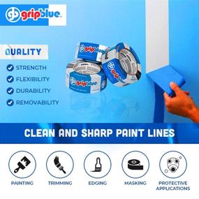 img 3 attached to 🔵 GRIPBLUE 2 Inch Multi-Use Blue Painters Tape - 24 Rolls Value Pack - Premium Crepe Paper Masking Tape for Multiple Surfaces - Clean and Easy Removal